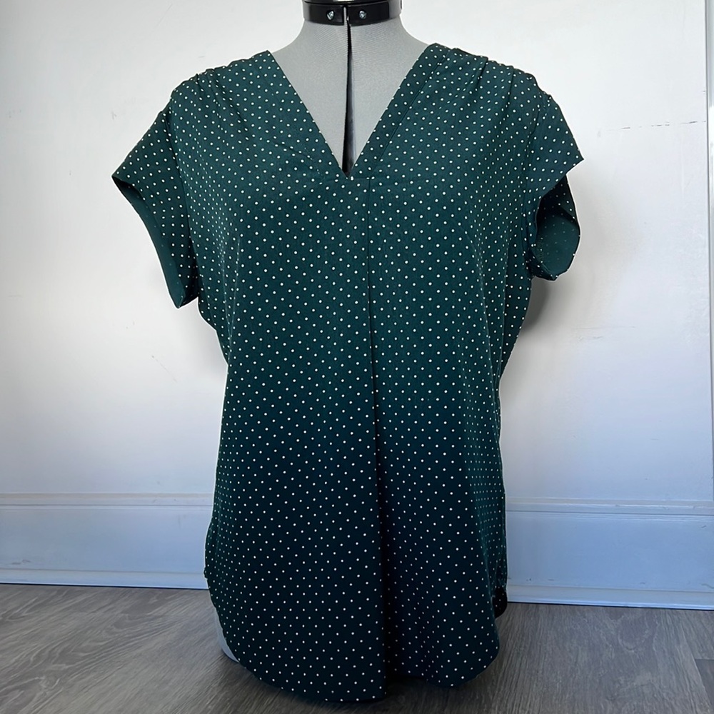 Green polka dot top
